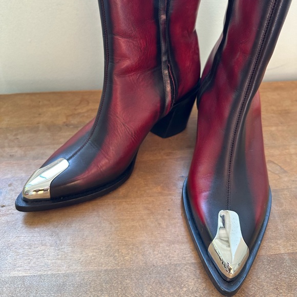 Alexander McQueen Punk Boot (Women) Red/silver - Picture 5 of 14